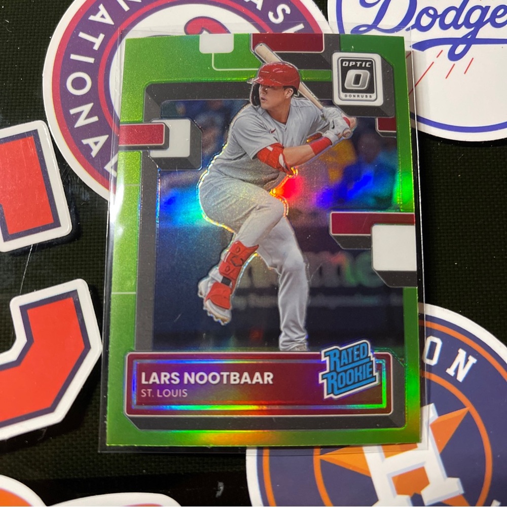 2022 Panini Optic- Lars Nootbaar No. 68 Lime Green Foil